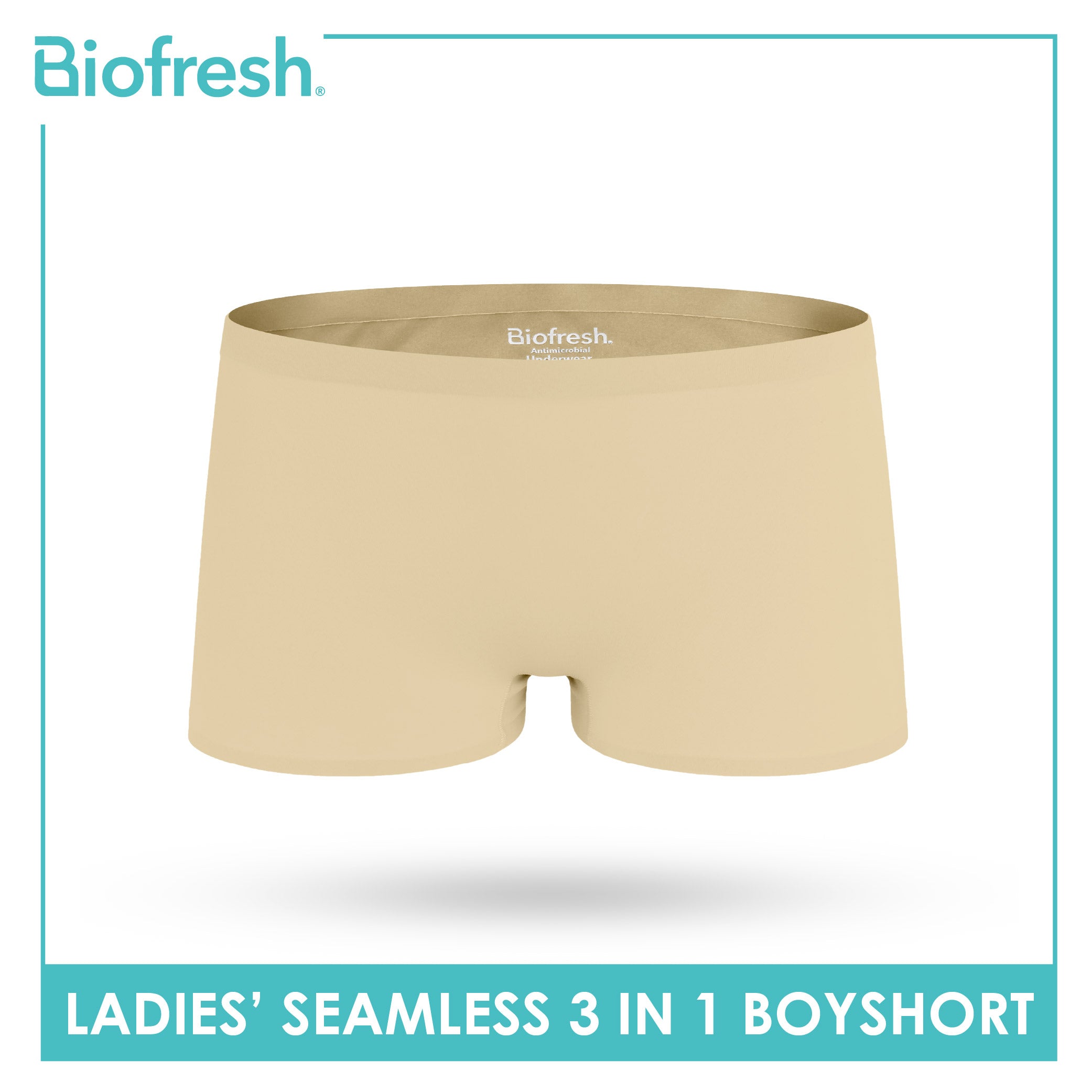 Biofresh Ladies' Antimicrobial Seamless Boyshort 3 pieces in a pack ULPBG4401