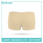 Biofresh Ladies' Antimicrobial Seamless Boyshort 3 pieces in a pack ULPBG4401