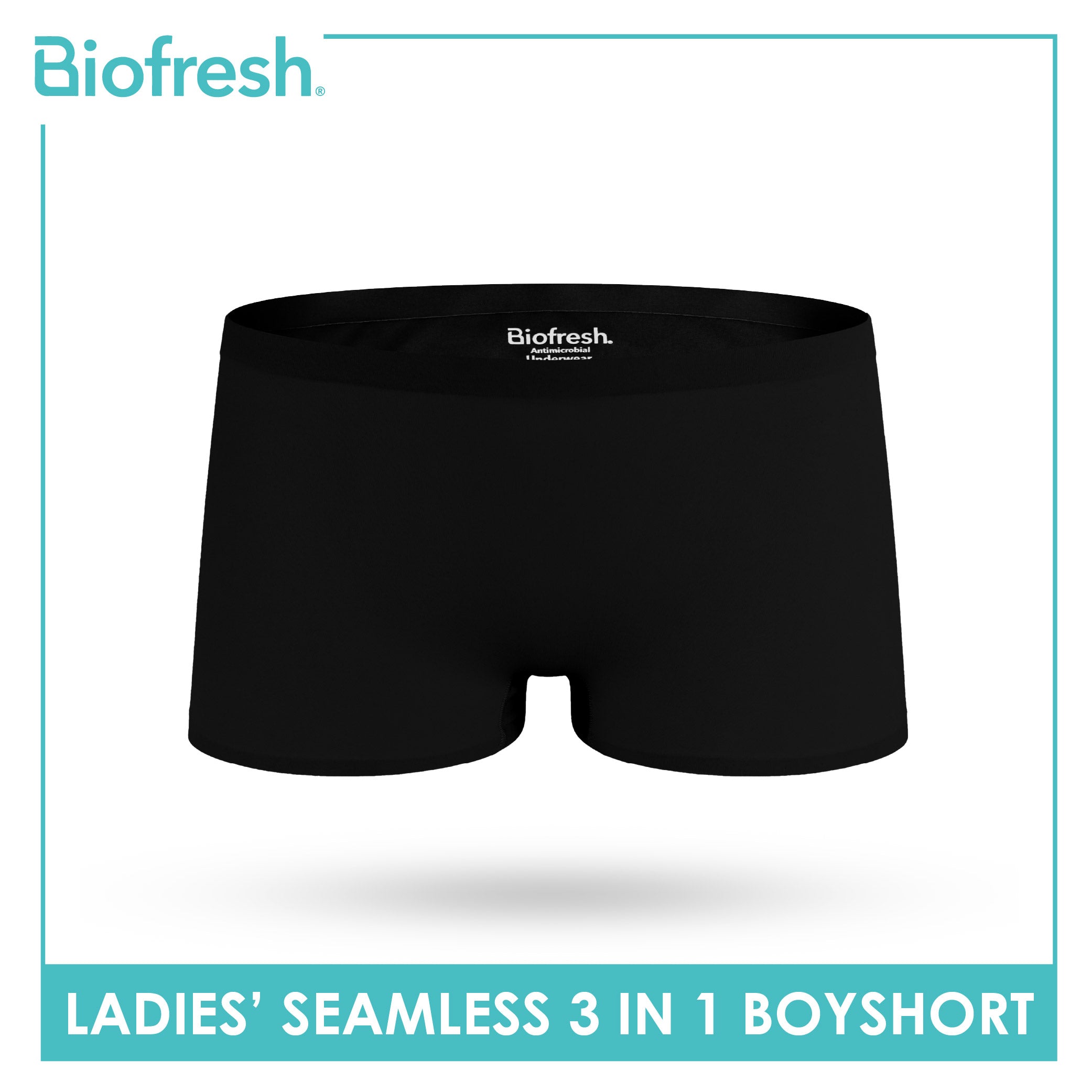 Biofresh Ladies' Antimicrobial Seamless Boyshort 3 pieces in a pack ULPBG4401