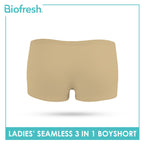 Biofresh Ladies' Antimicrobial Seamless Boyshort 3 pieces in a pack ULPBG4401