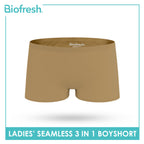 Biofresh Ladies' Antimicrobial Seamless Boyshort 3 pieces in a pack ULPBG4401
