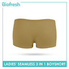 Biofresh Ladies' Antimicrobial Seamless Boyshort 3 pieces in a pack ULPBG4401
