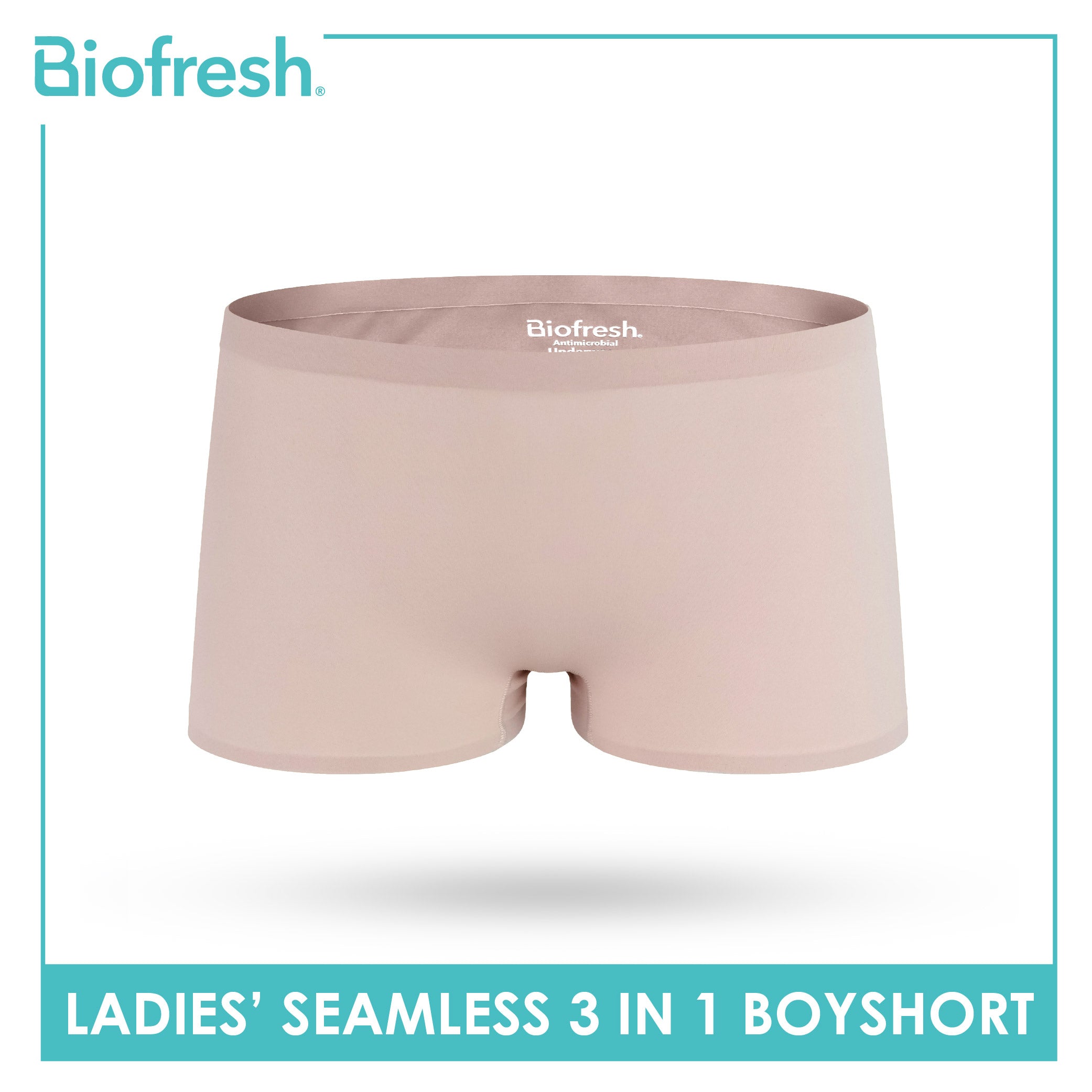 Biofresh Ladies' Antimicrobial Seamless Boyshort 3 pieces in a pack ULPBG4401