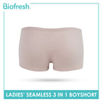 Biofresh Ladies' Antimicrobial Seamless Boyshort 3 pieces in a pack ULPBG4401