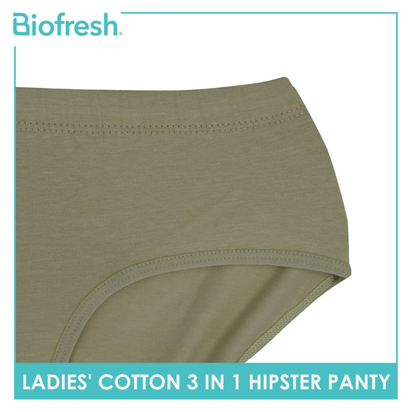 Biofresh Ladies' Antimicrobial Cotton Hipster Panty 3 pieces in a pack ULPHG12