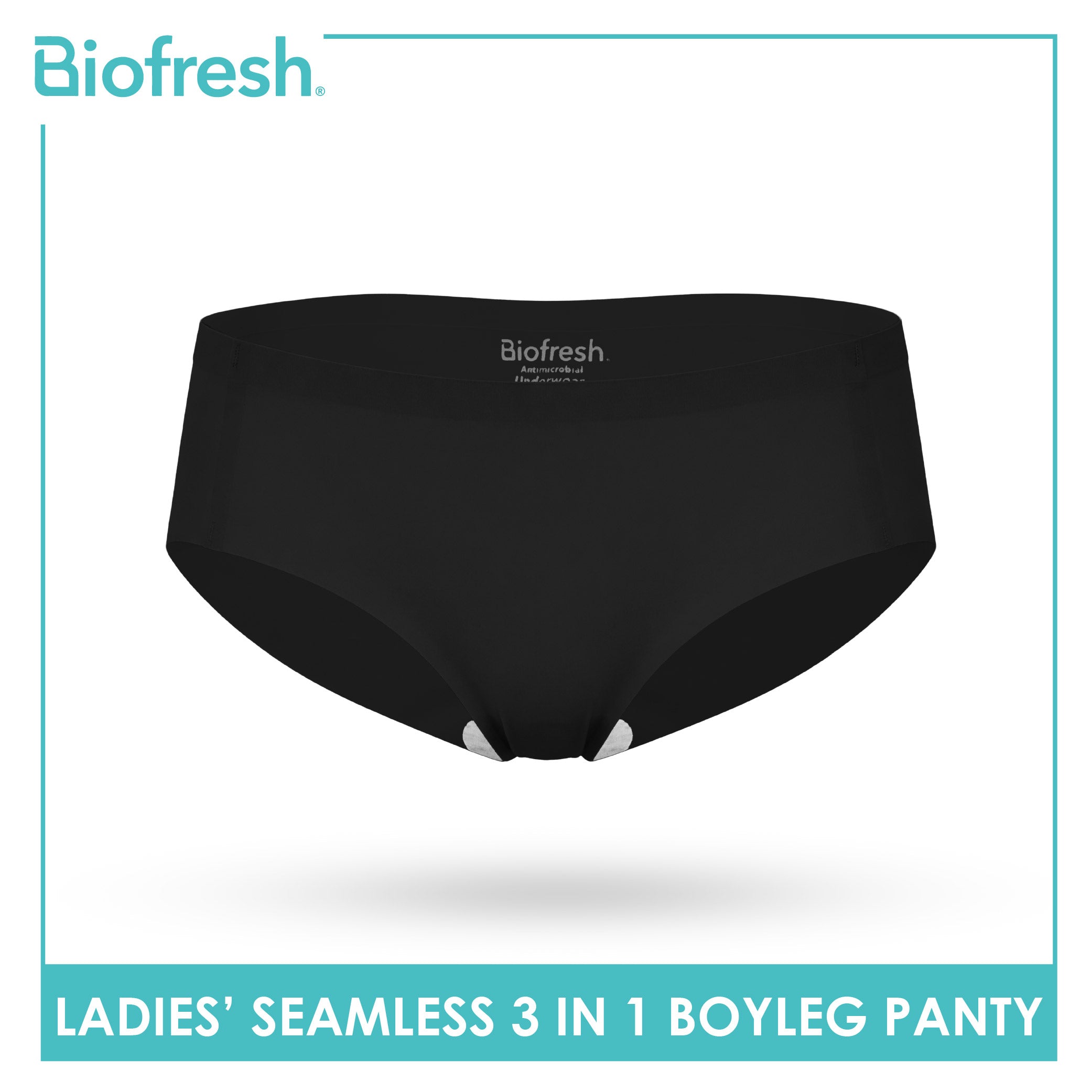 Biofresh Ladies' Antimicrobial Seamless Boyleg Panty 3 pieces in a pack ULPHG4401