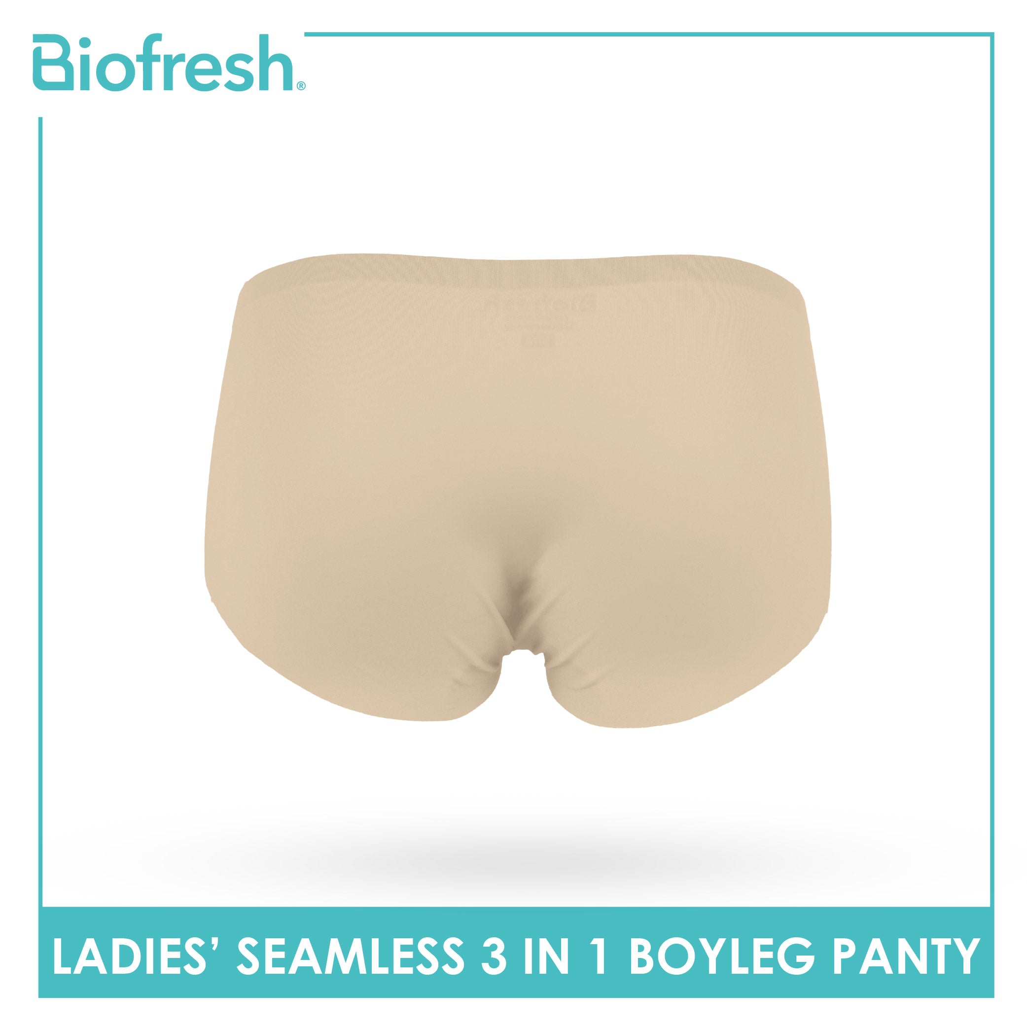 Biofresh Ladies' Antimicrobial Seamless Boyleg Panty 3 pieces in a pack ULPHG4401