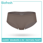 Biofresh Ladies' Antimicrobial Seamless Boyleg Panty 3 pieces in a pack ULPHG4401