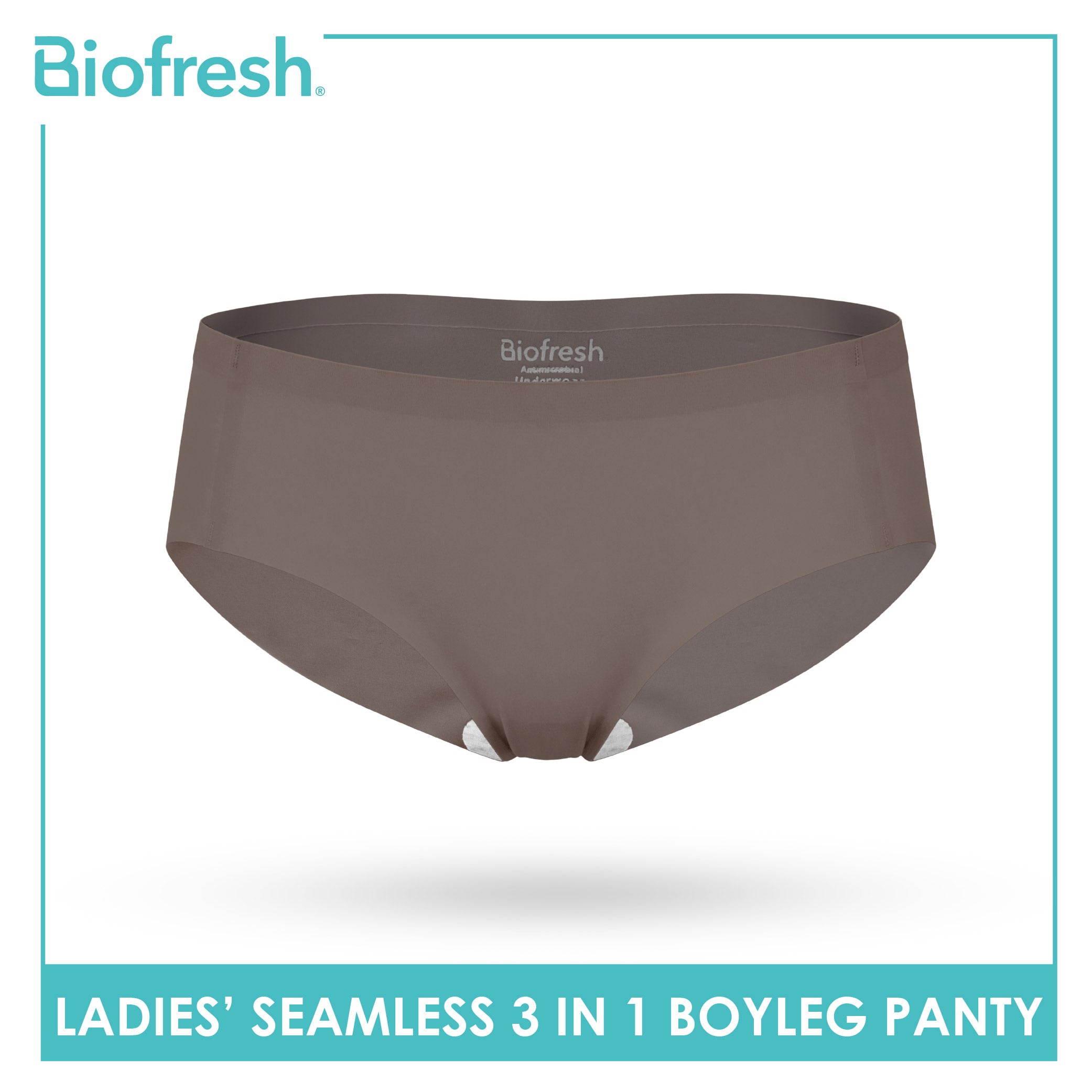 Biofresh Ladies' Antimicrobial Seamless Boyleg Panty 3 pieces in a pack ULPHG4401