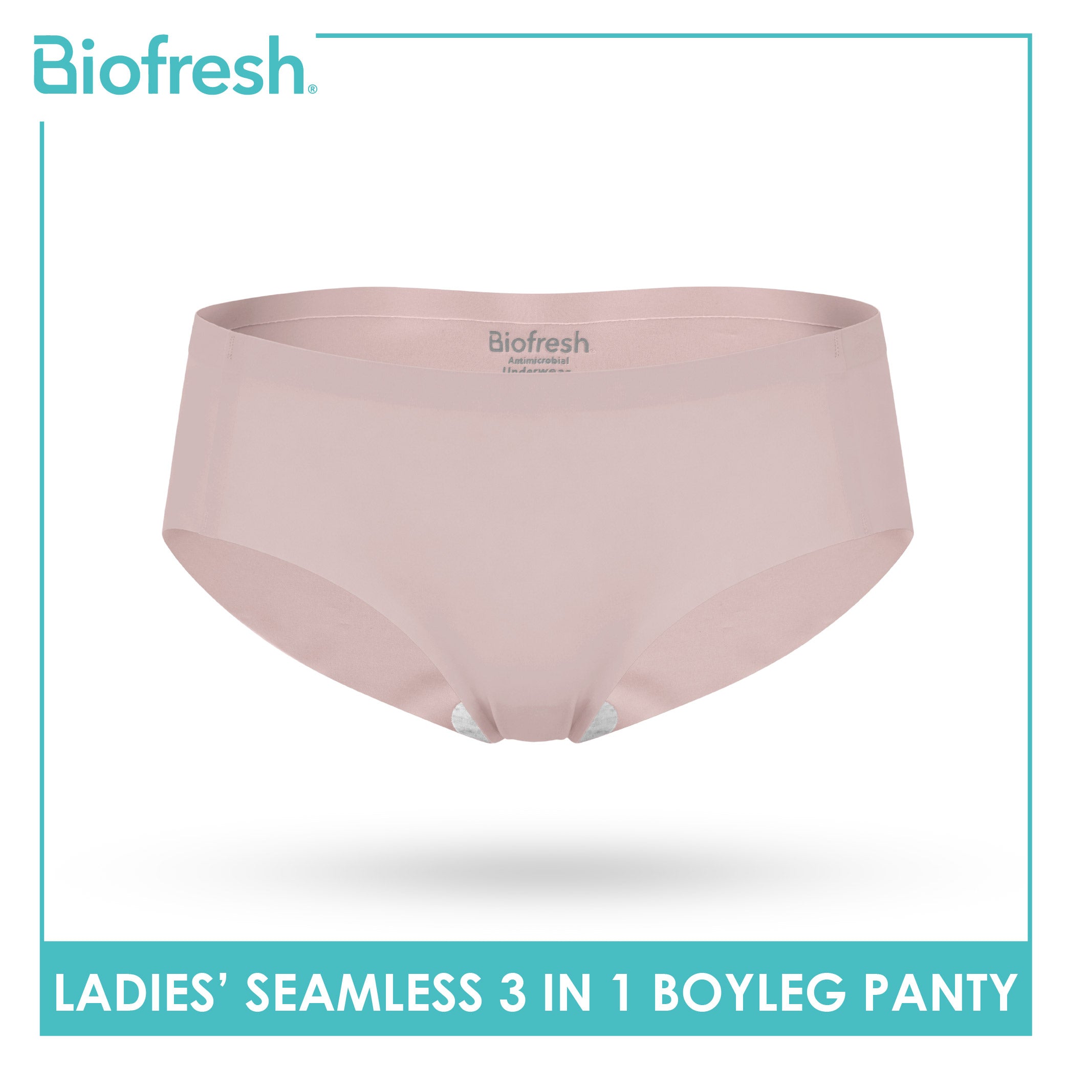 Biofresh Ladies' Antimicrobial Seamless Boyleg Panty 3 pieces in a pack ULPHG4401