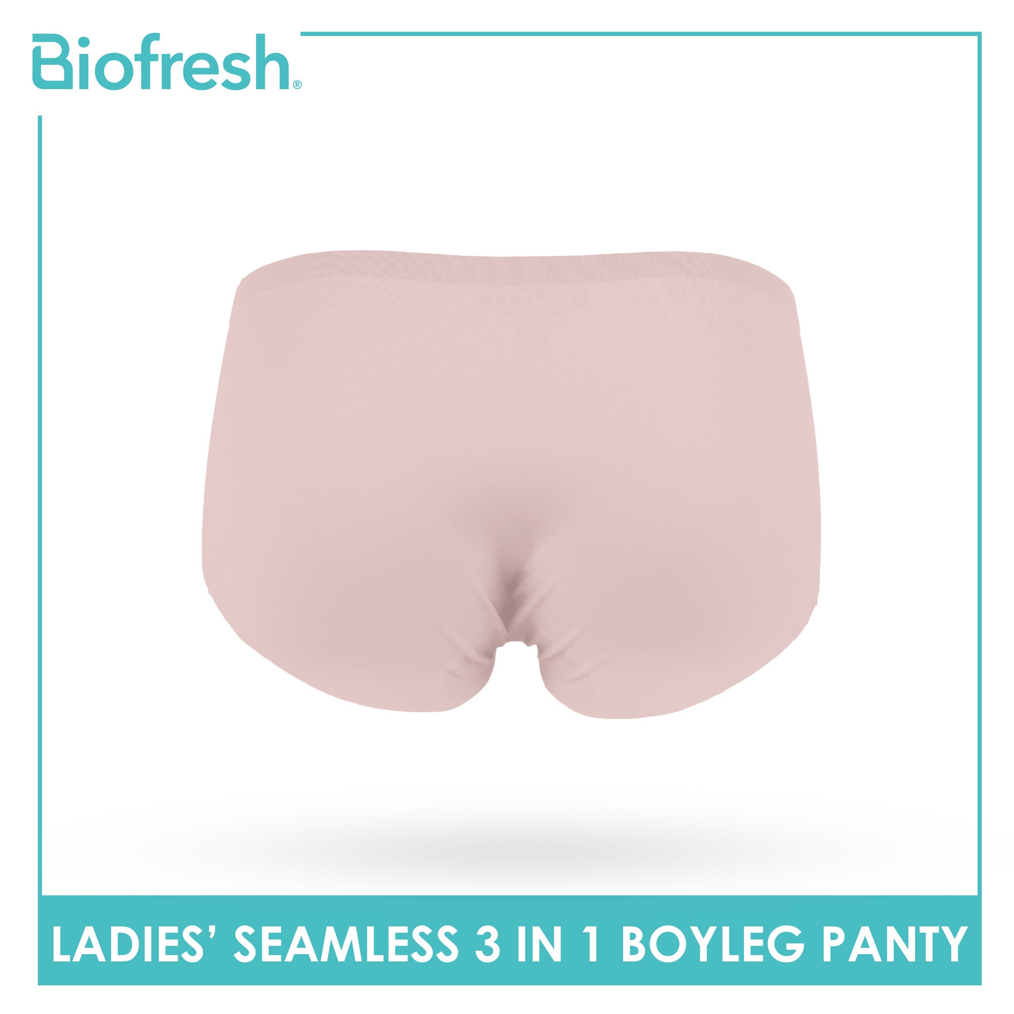 Biofresh Ladies' Antimicrobial Seamless Boyleg Panty 3 pieces in a pack ULPHG4401