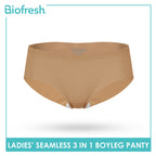 Biofresh Ladies' Antimicrobial Seamless Boyleg Panty 3 pieces in a pack ULPHG4401