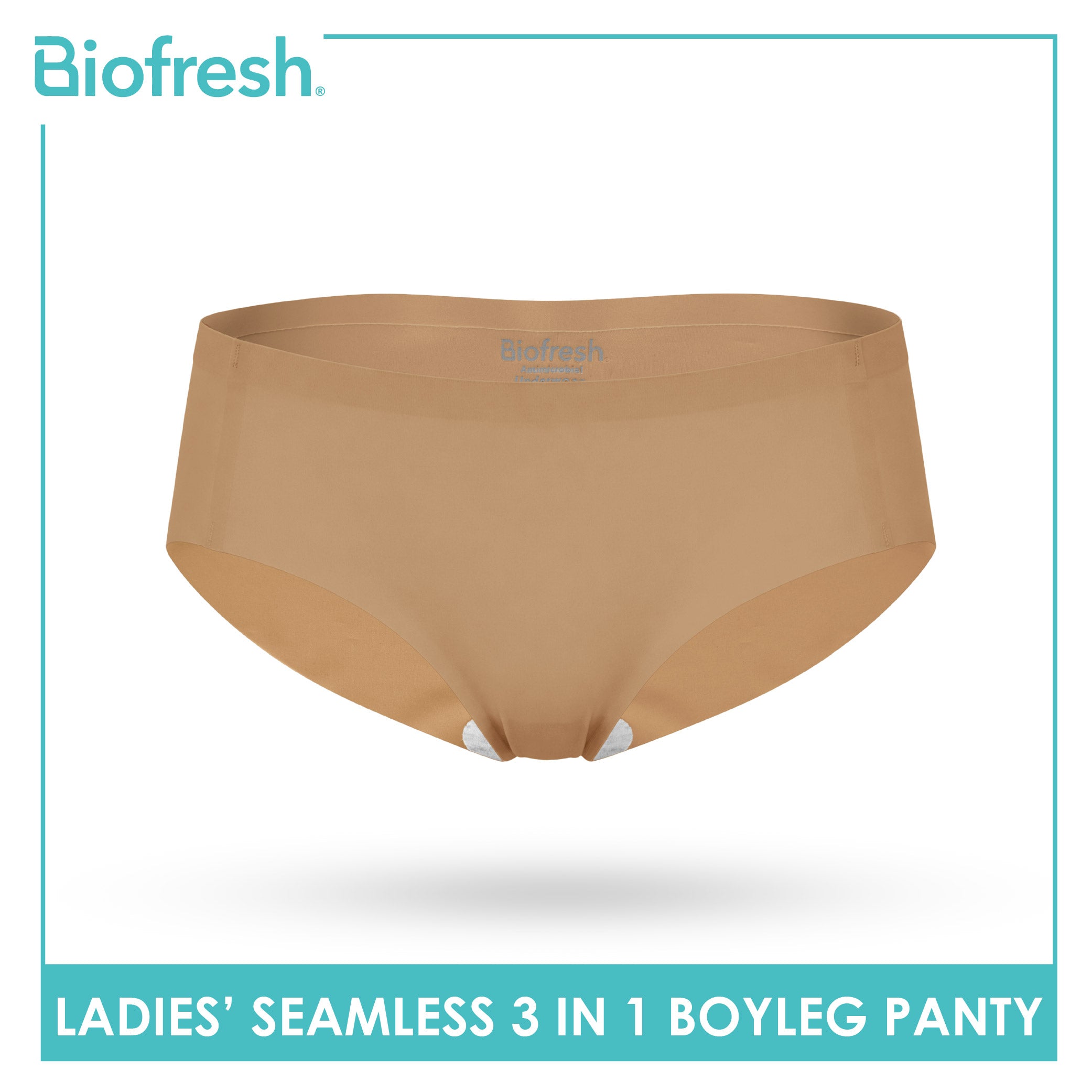 Biofresh Ladies' Antimicrobial Seamless Boyleg Panty 3 pieces in a pack ULPHG4401