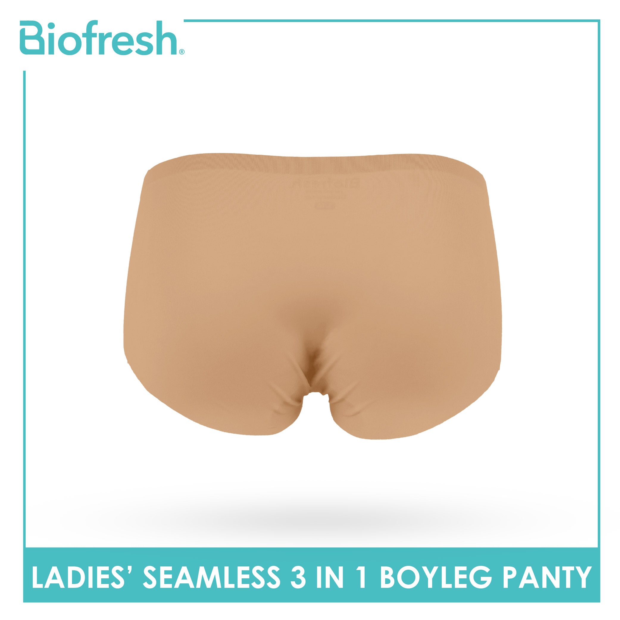 Biofresh Ladies' Antimicrobial Seamless Boyleg Panty 3 pieces in a pack ULPHG4401