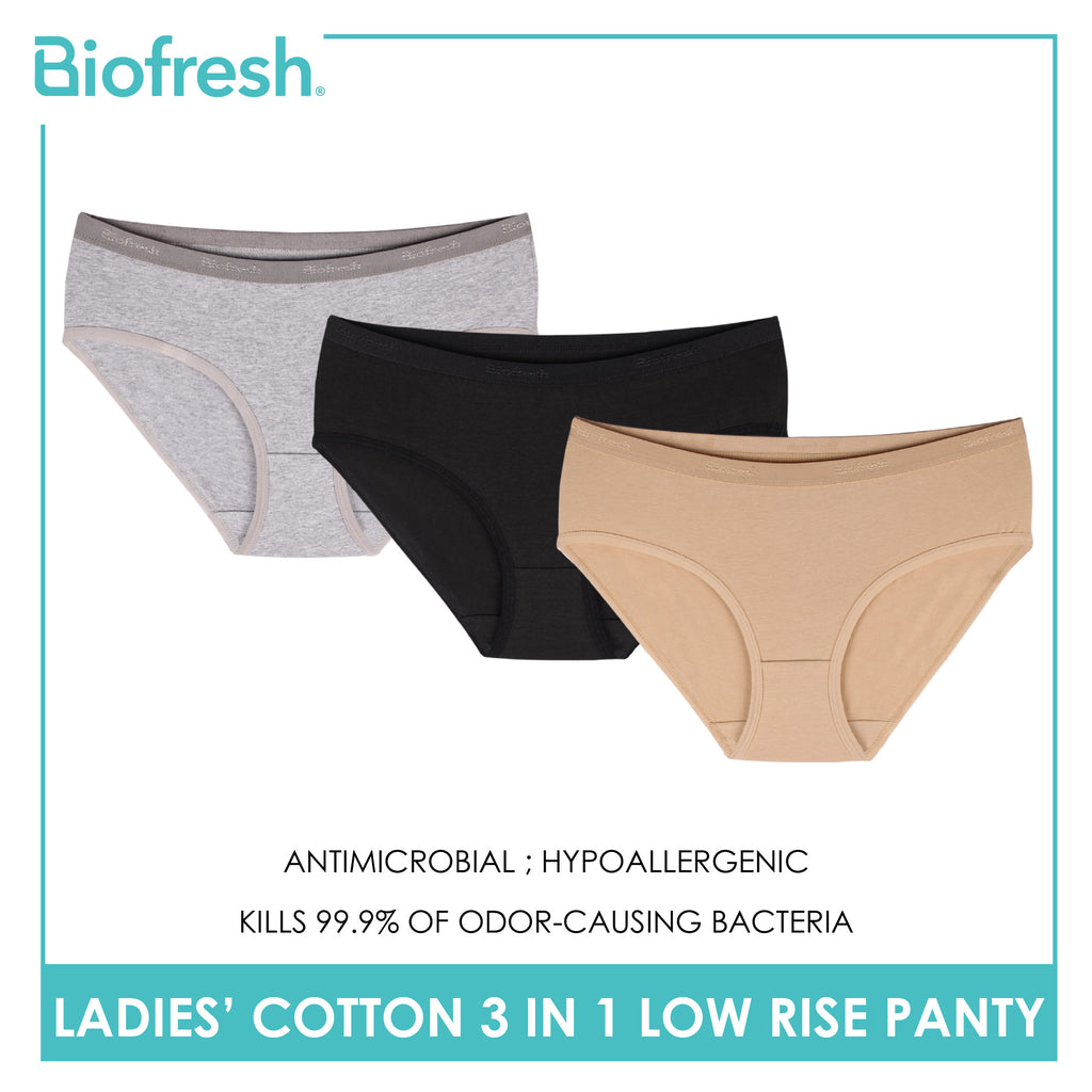 Biofresh Ladies' Antimicrobial Cotton Low Rise Panty 3 pieces in a pack ULPKG31