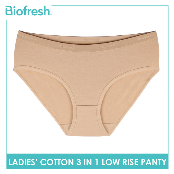 Biofresh Ladies' Antimicrobial Cotton Low Rise Panty 3 pieces in a pack ULPKG31