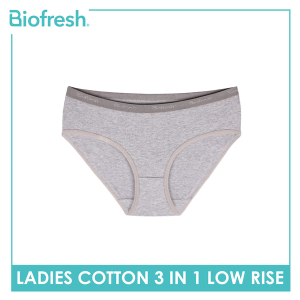 Biofresh Ladies' Antimicrobial Cotton Low Rise 3 pieces in a pack ULPKG31