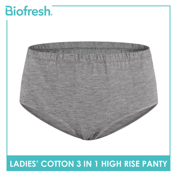 Biofresh Ladies' Antimicrobial Cotton High Rise Panty 3 pieces in a pack ULPRG6