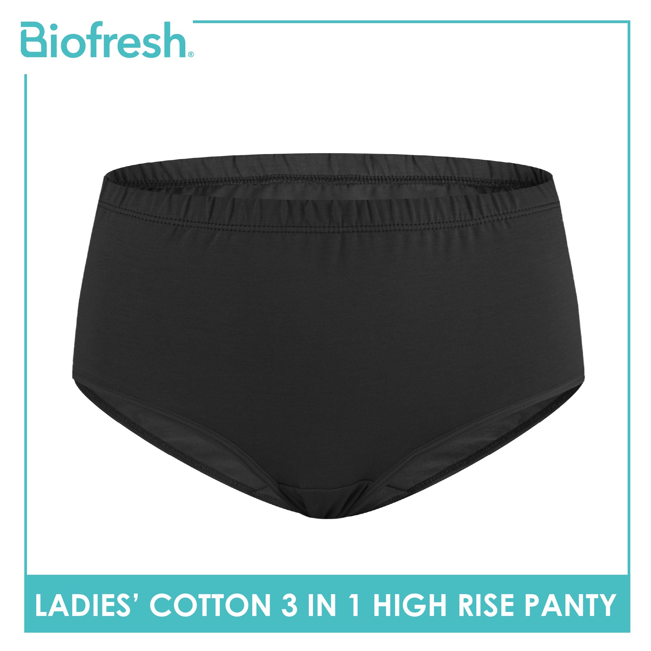 Biofresh Ladies' Antimicrobial Cotton High Rise Panty 3 pieces in a pack ULPRG6