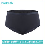 Biofresh Ladies' Antimicrobial Cotton Mid Rise Panty 3 pieces in a pack ULPSG1