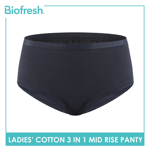 Biofresh Ladies' Antimicrobial Cotton Mid Rise Panty 3 pieces in a pack ULPSG1