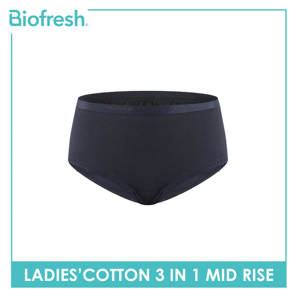 Biofresh Ladies' Antimicrobial Cotton Mid Rise 3 pieces in a pack ULPSG1