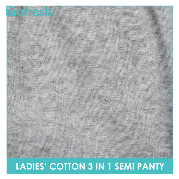 Biofresh Ladies' Antimicrobial Cotton Semi Panty 3 pieces in a pack ULPSG1