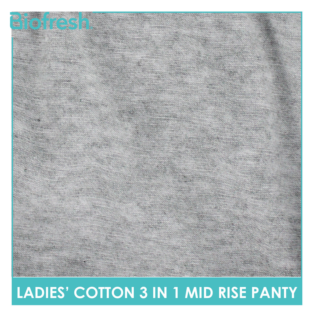 Biofresh Ladies' Antimicrobial Cotton Mid Rise Panty 3 pieces in a pack ULPSG1