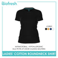 Biofresh Ladies' Antimicrobial Cotton Premium Slim Fit Roundneck Shirt 1 piece ULSR0401