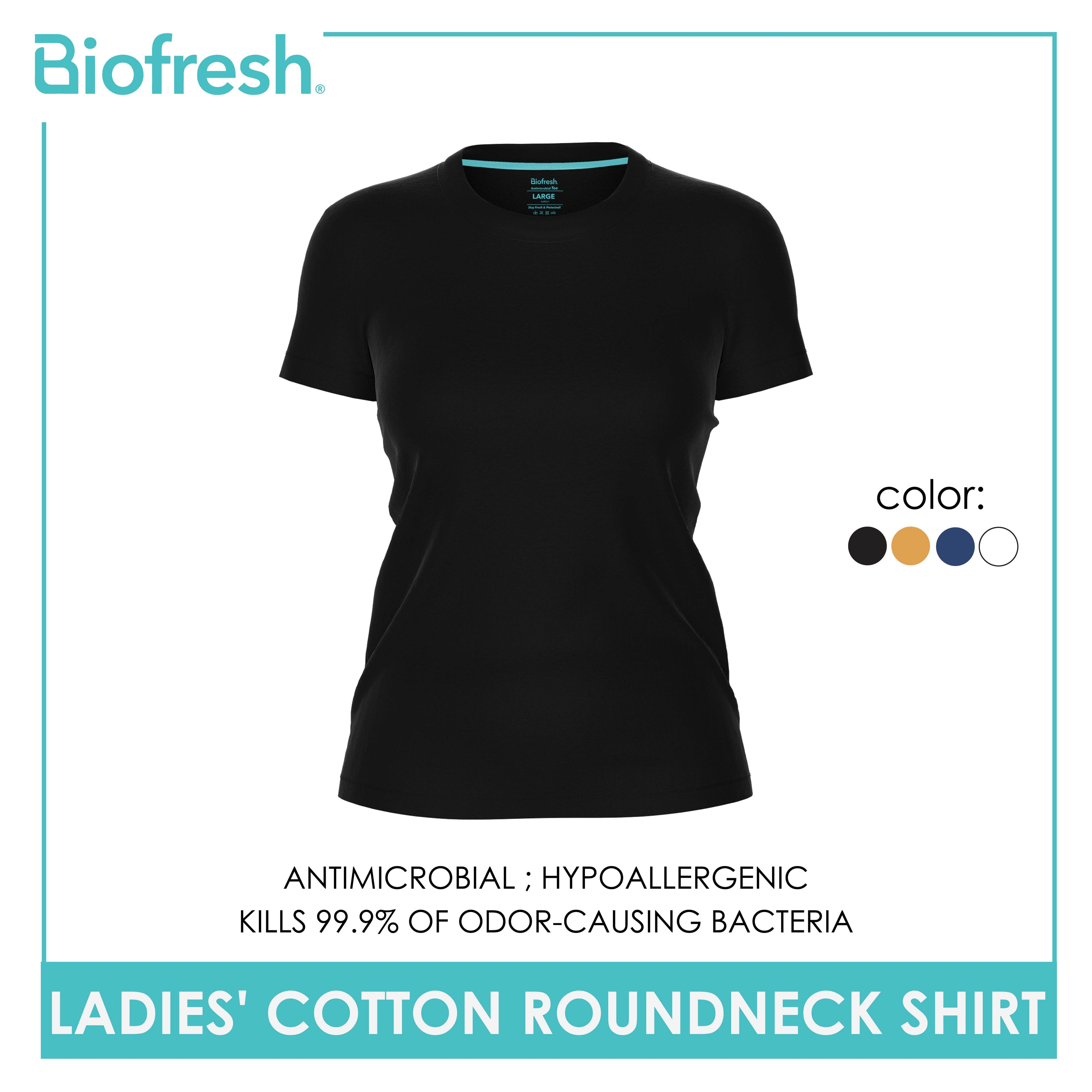Biofresh Ladies' Antimicrobial Cotton Premium Slim Fit Roundneck Shirt 1 piece ULSR0401