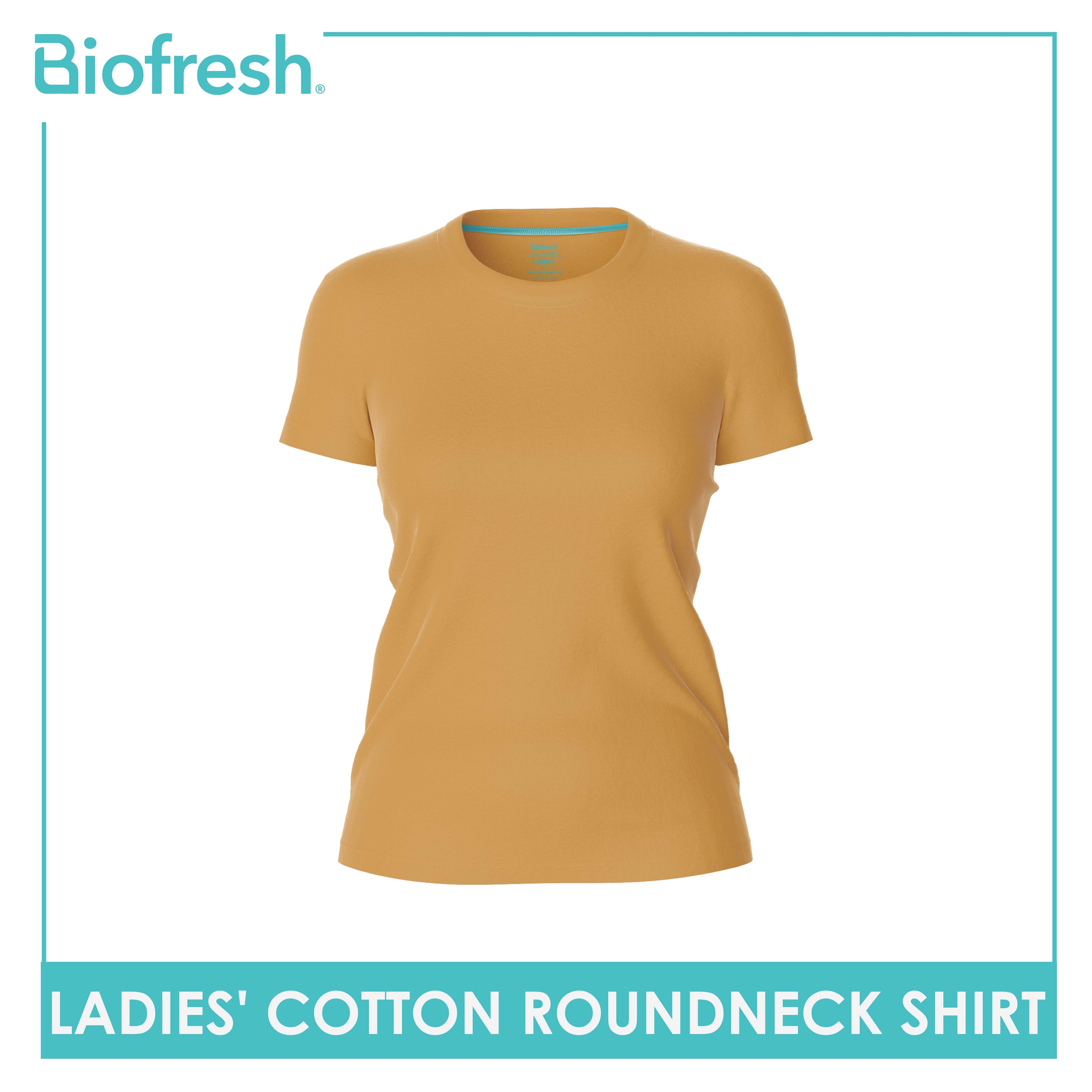 Biofresh Ladies' Antimicrobial Cotton Premium Slim Fit Roundneck Shirt 1 piece ULSR0401
