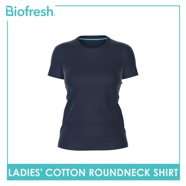 Biofresh Ladies' Antimicrobial Cotton Premium Slim Fit Roundneck Shirt 1 piece ULSR0401
