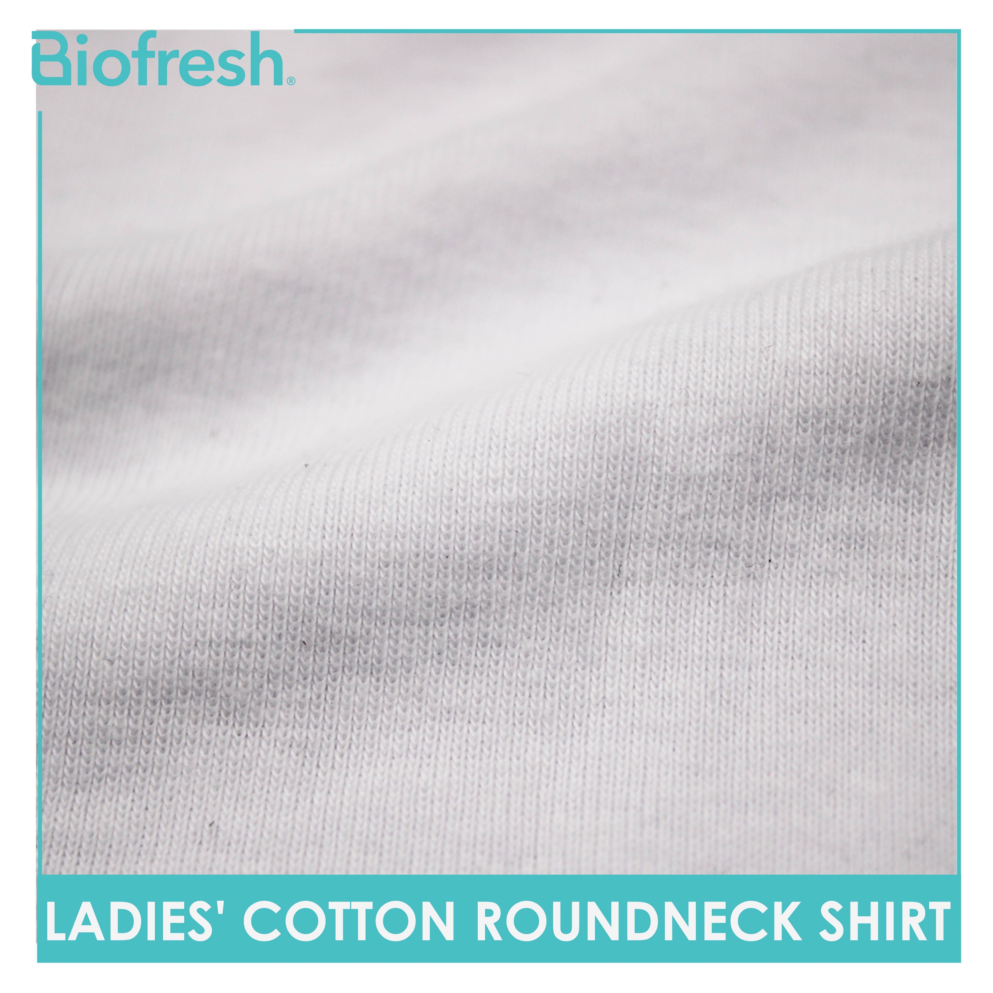 Biofresh Ladies' Antimicrobial Cotton Premium Slim Fit Roundneck Shirt 1 piece ULSR0401