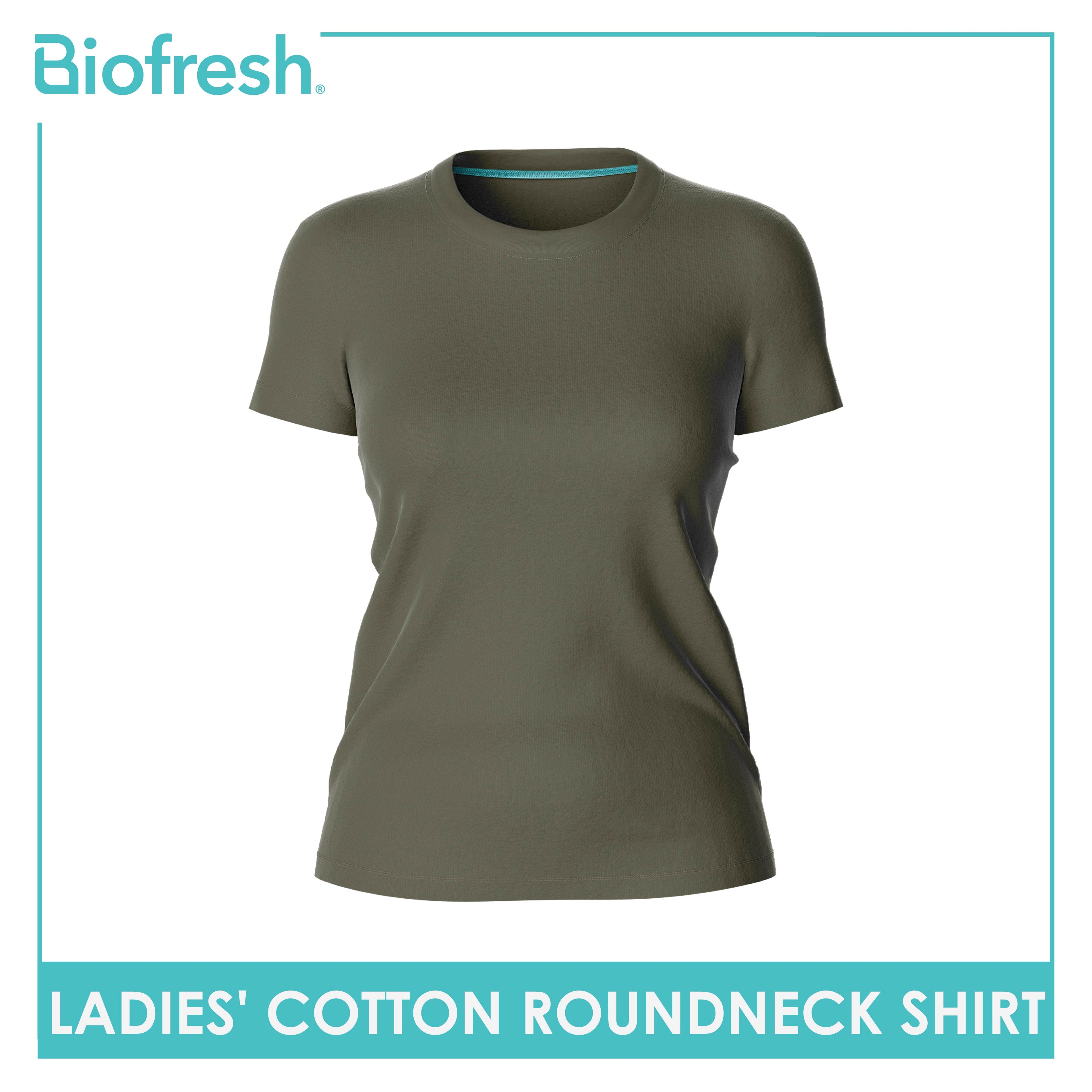 Biofresh Ladies' Antimicrobial Cotton Premium Slim Fit Roundneck Shirt 1 piece ULSR2