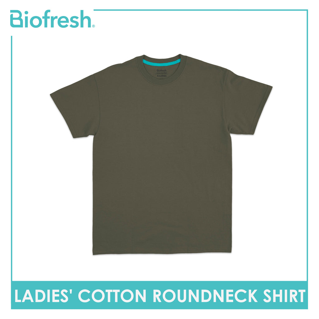 Biofresh Ladies' Antimicrobial Cotton Premium Slim Fit Roundneck Shirt 1 piece ULSR2
