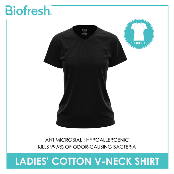 Biofresh Ladies’ Cotton Premium Slim Fit V-Neck Shirt 1 piece ULSV1