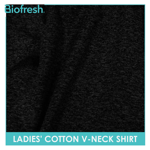 Biofresh Ladies’ Cotton Premium Slim Fit V-Neck Shirt 1 piece ULSV1
