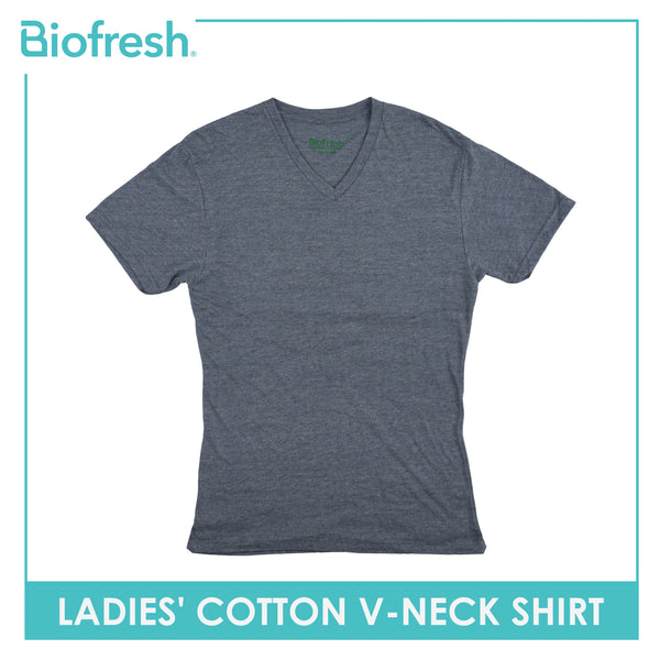 Biofresh Ladies’ Cotton Premium Slim Fit V-Neck Shirt 1 piece ULSV6
