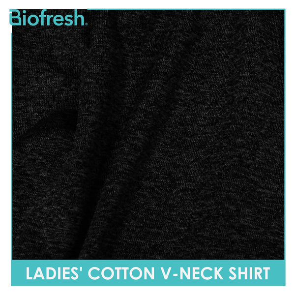 Biofresh Ladies’ Cotton Premium Slim Fit V-Neck Shirt 1 piece ULSV6