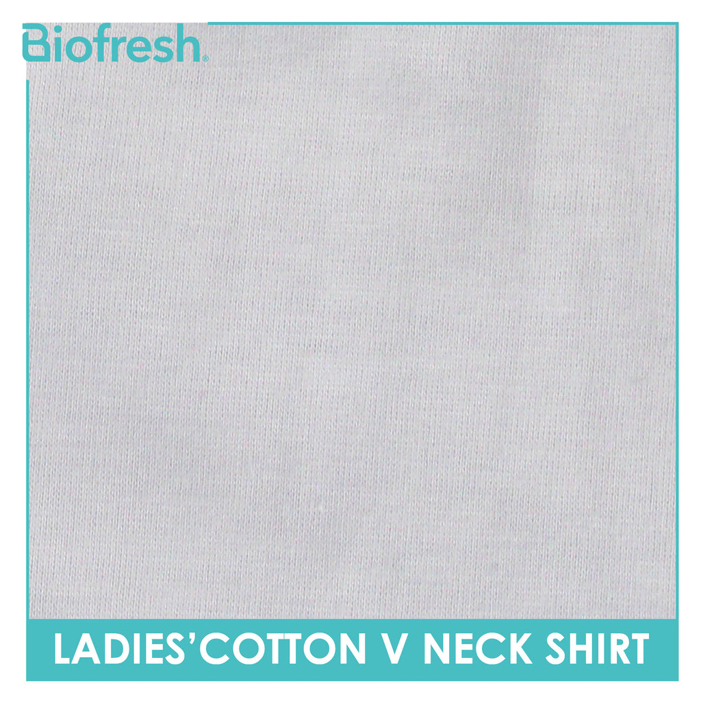 Biofresh Ladies’ Cotton Premium Slim Fit V-Neck Shirt 1 piece ULSV7