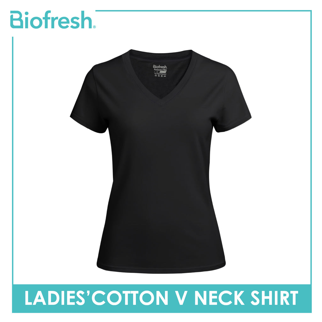 Biofresh Ladies’ Cotton Premium Slim Fit V-Neck Shirt 1 piece ULSV7