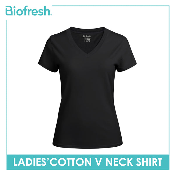 Biofresh Ladies’ Cotton Premium Slim Fit V-Neck Shirt 1 piece ULSV7