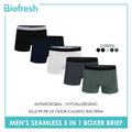 Biofresh Men's Antimicrobial Seamless Boxer Brief 5 pieces in a pack UMBBG11F