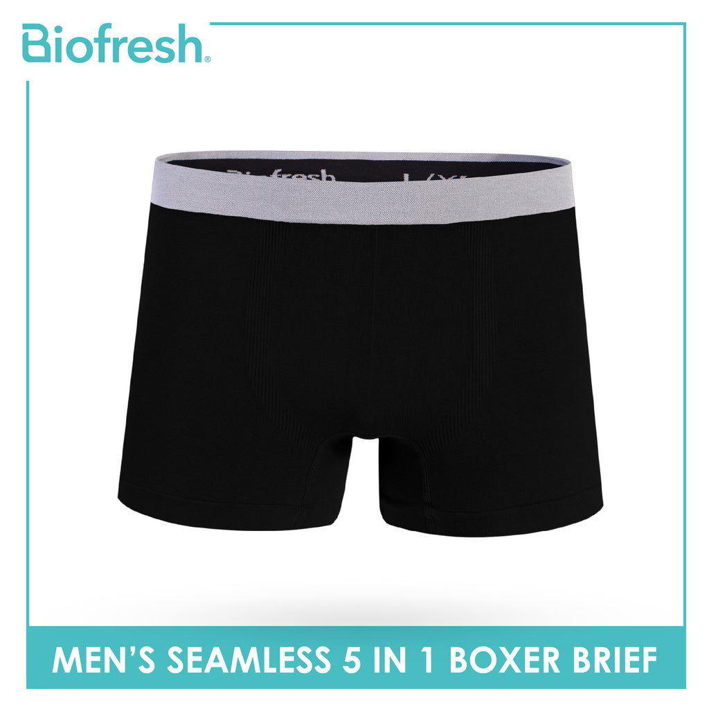 Biofresh Men's Antimicrobial Seamless Boxer Brief 5 pieces in a pack UMBBG11F