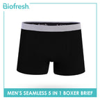 Biofresh Men's Antimicrobial Seamless Boxer Brief 5 pieces in a pack UMBBG11F