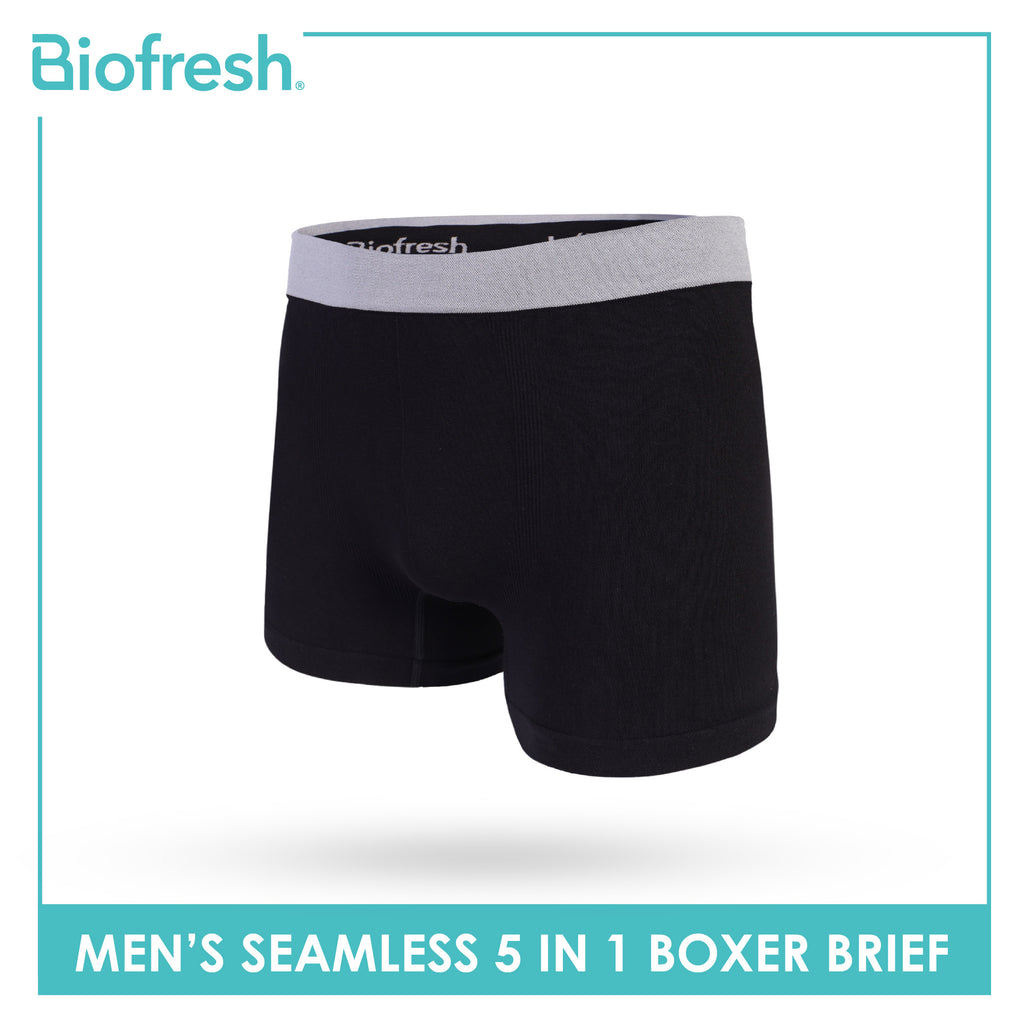 Biofresh Men's Antimicrobial Seamless Boxer Brief 5 pieces in a pack UMBBG11F