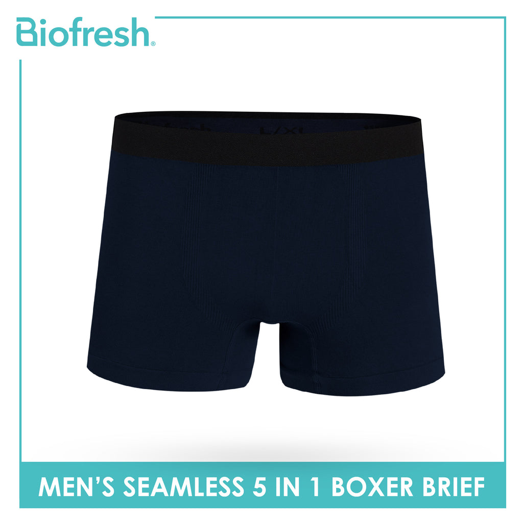 Biofresh Men's Antimicrobial Seamless Boxer Brief 5 pieces in a pack UMBBG11F