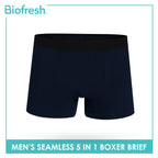 Biofresh Men's Antimicrobial Seamless Boxer Brief 5 pieces in a pack UMBBG11F