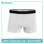 Biofresh Men's Antimicrobial Seamless Boxer Brief 5 pieces in a pack UMBBG11F