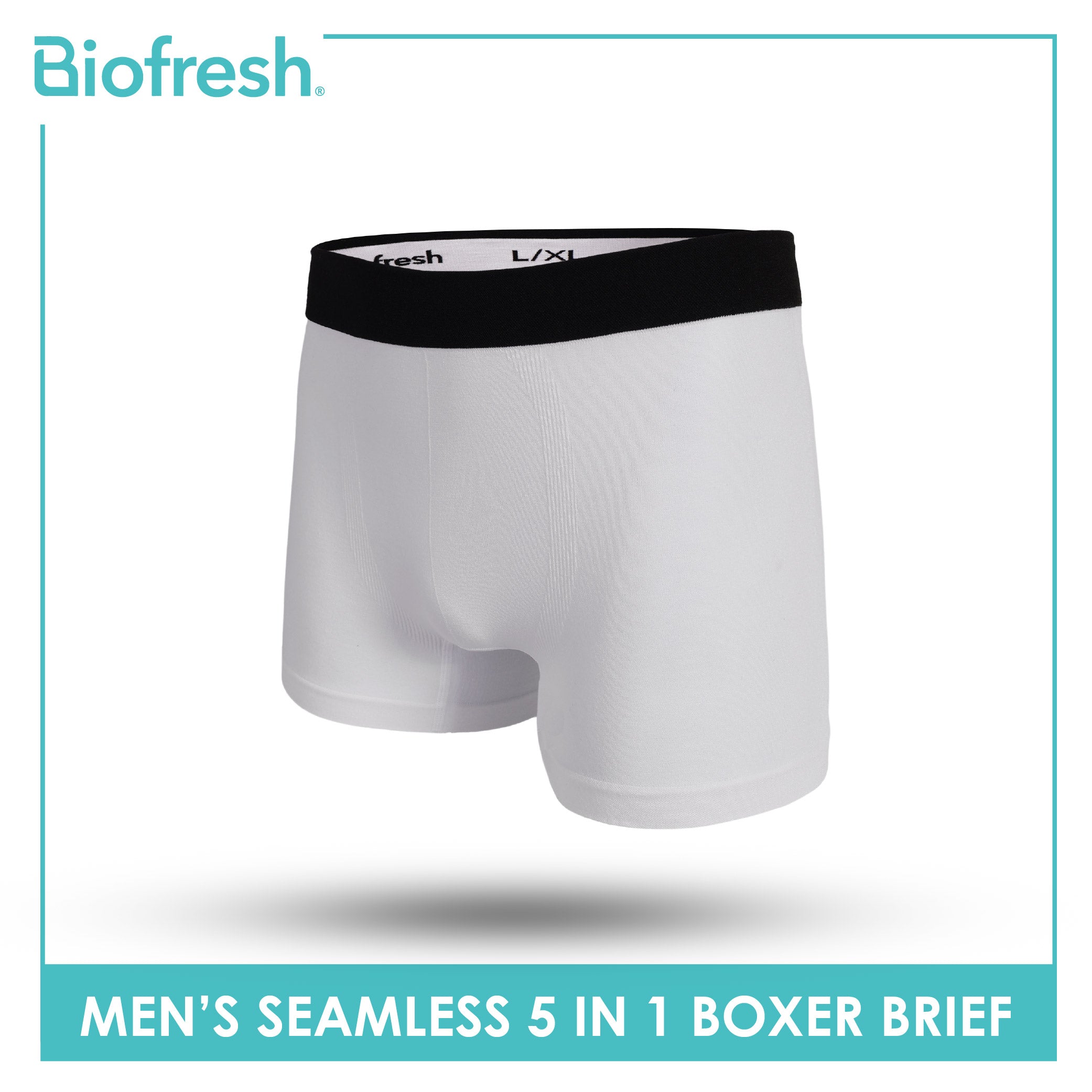 Biofresh Men's Antimicrobial Seamless Boxer Brief 5 pieces in a pack UMBBG11F